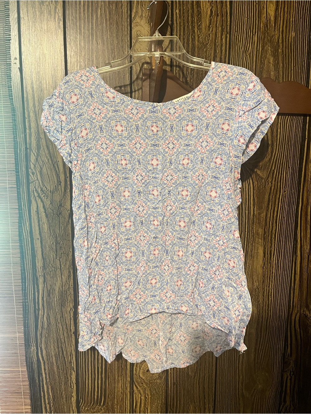 Artisan Ny Pastel Blue Floral Short Sleeve Tee
